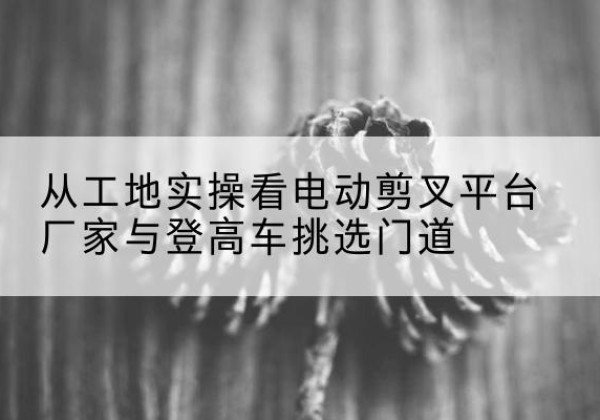 敦煌电动剪叉升降平台厂家-从工地实操看电动剪叉平台厂家与登高车挑选门道